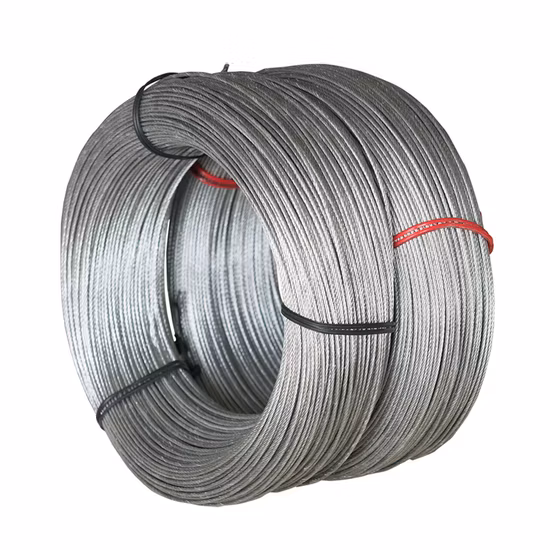 Cabo de aço não galvanizado de fábrica 6X24+7FC para amarração e amarração
